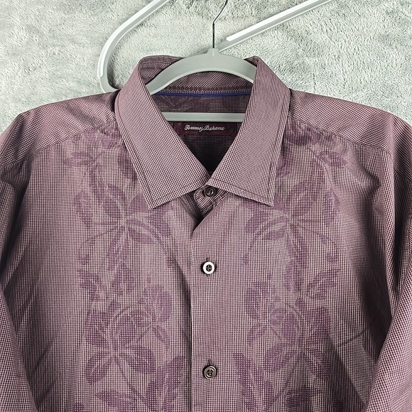 Tommy Bahama Shirt Mens‎ XL Purple Tropical Floral Button Long Sleeve Hawaiian - Picture 3 of 10